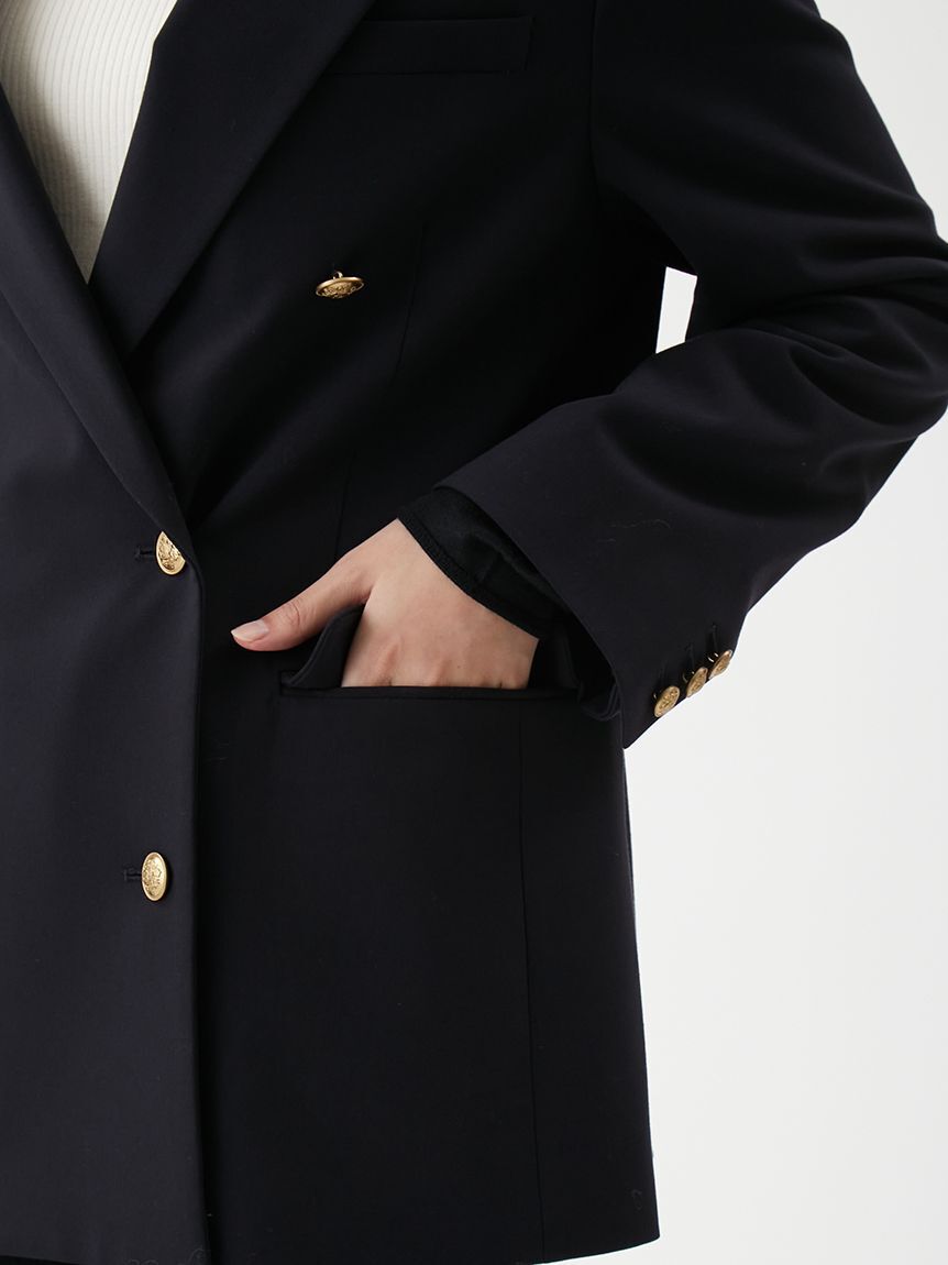 Mila Owen「金釦ダブルブレストロングブレザー」|テーラードジャケット|