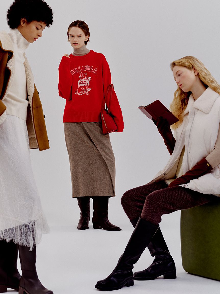 Mila Owen「MILAOクルーネックジャガードニット」|ニット・セーター|