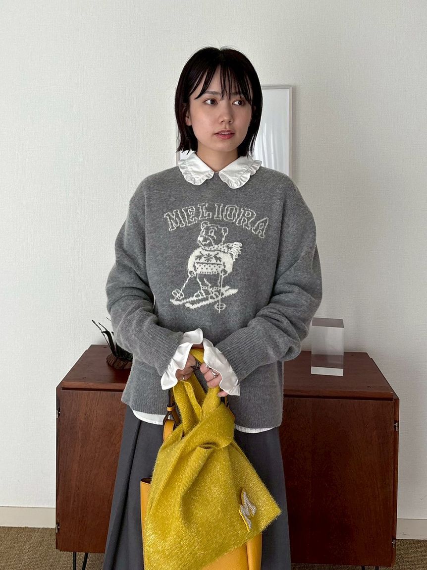 Mila Owen「MILAOクルーネックジャガードニット」|ニット・セーター|