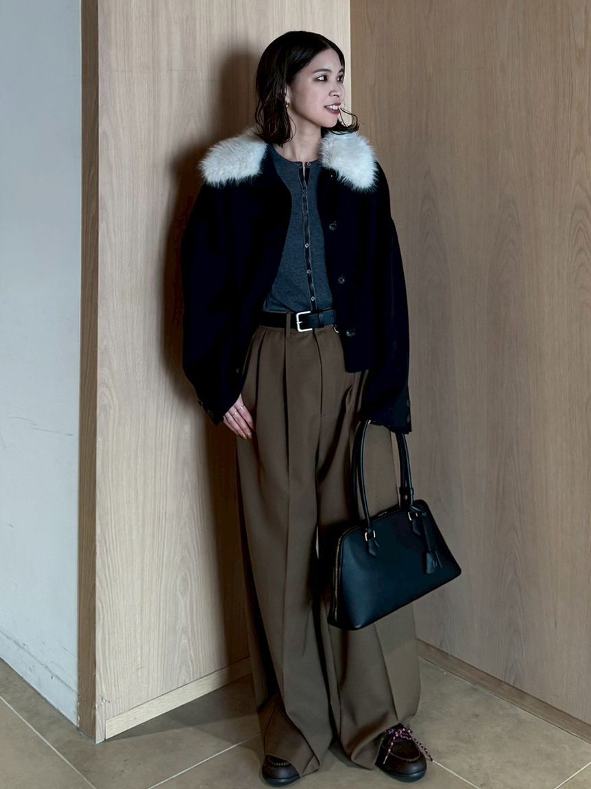 Mila Owen「ベロアリブニットカーディガン」|ニット・セーター|