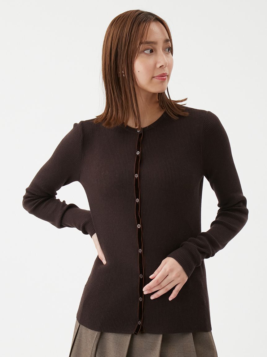 Mila Owen「ベロアリブニットカーディガン」|ニット・セーター|BRW