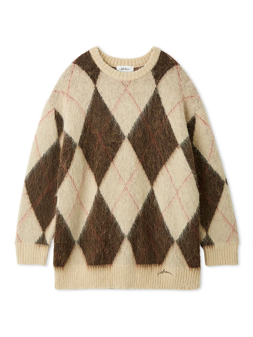 Mila Owen「アルパカ混アーガイルミニニットワンピース」|ワンピース|