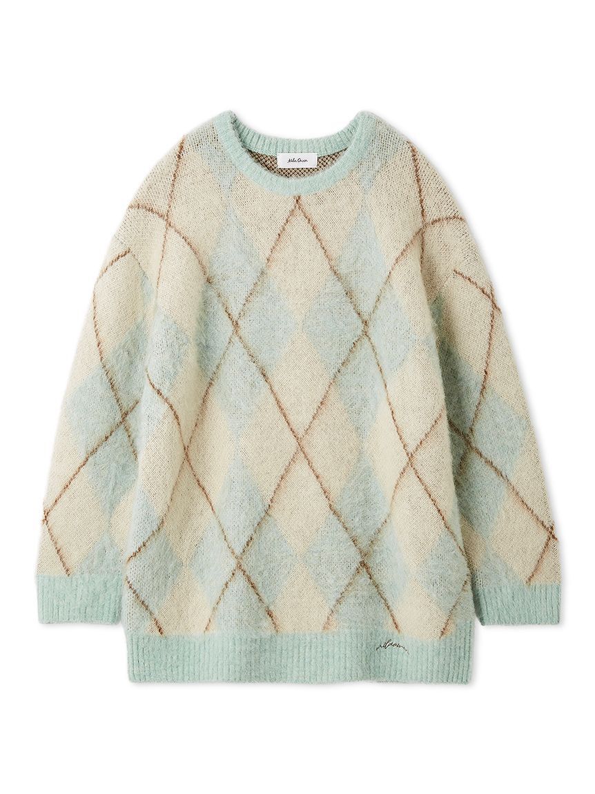 Mila Owen「アルパカ混アーガイルミニニットワンピース」|ワンピース|BLU