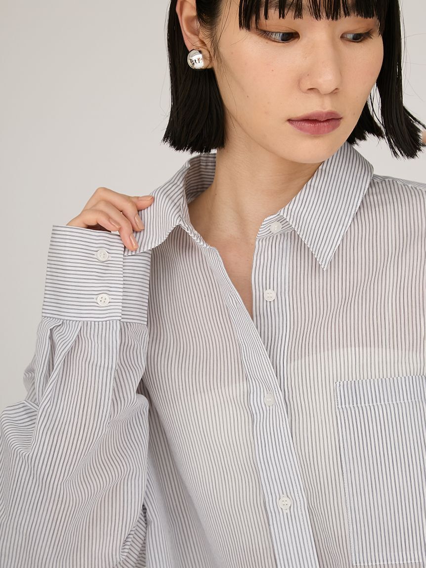 emmi atelier「シアーストライプシャツ」|シャツ・ブラウス|