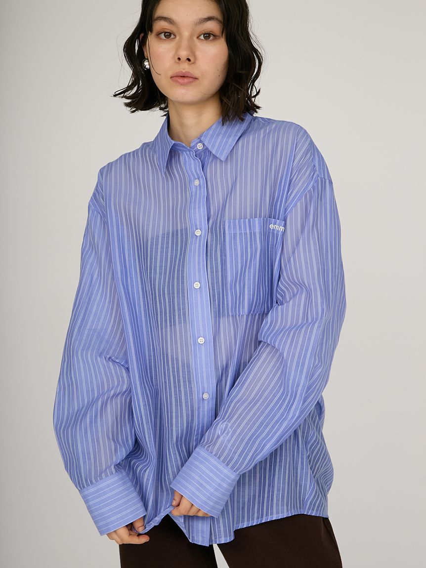 emmi atelier「シアーストライプシャツ」|シャツ・ブラウス|