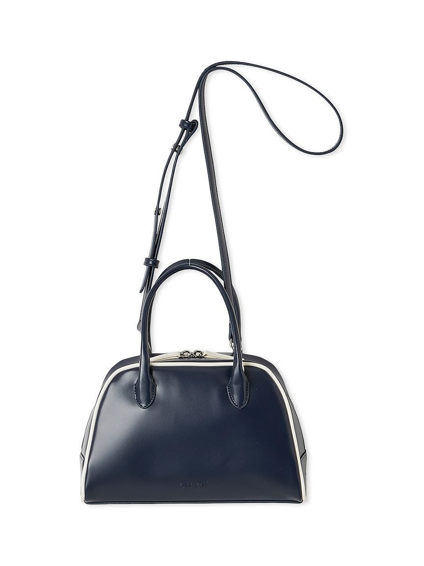 emmi atelier「フェイクレザーパイピングボストンバッグ」|ボストンバッグ|NVY