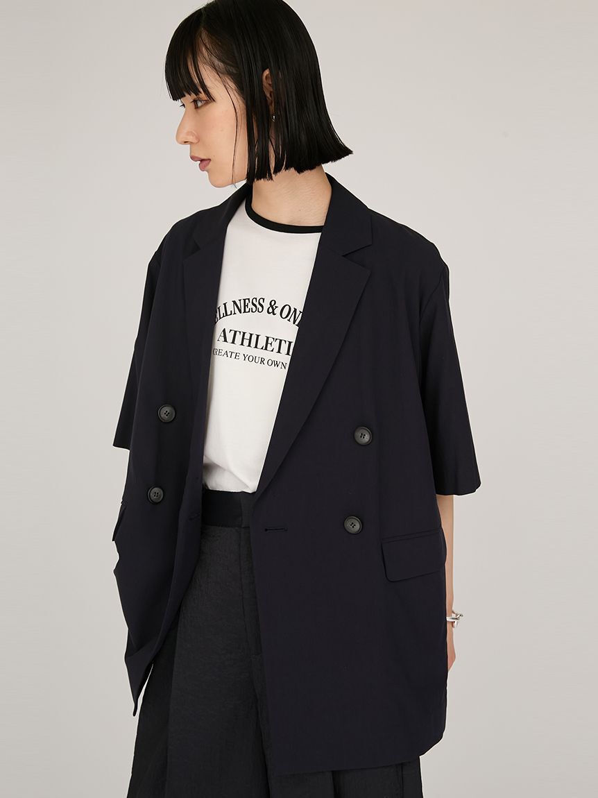 emmi atelier「UVカットハーフスリーブジャケット」|テーラードジャケット|