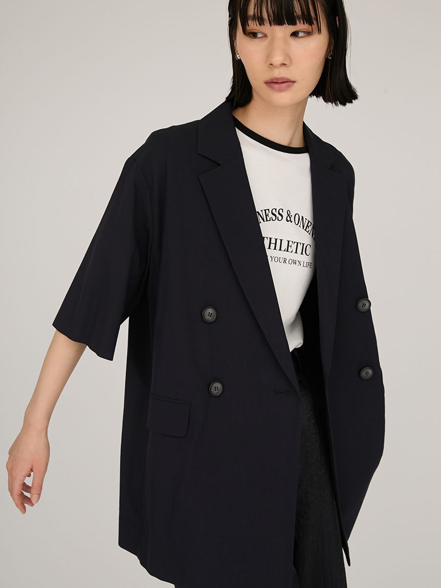 emmi atelier「UVカットハーフスリーブジャケット」|テーラードジャケット|