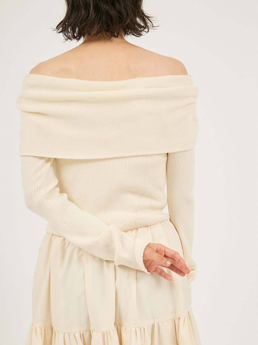 emmi atelier「オフショルニットドッキングワンピース」|ワンピース|