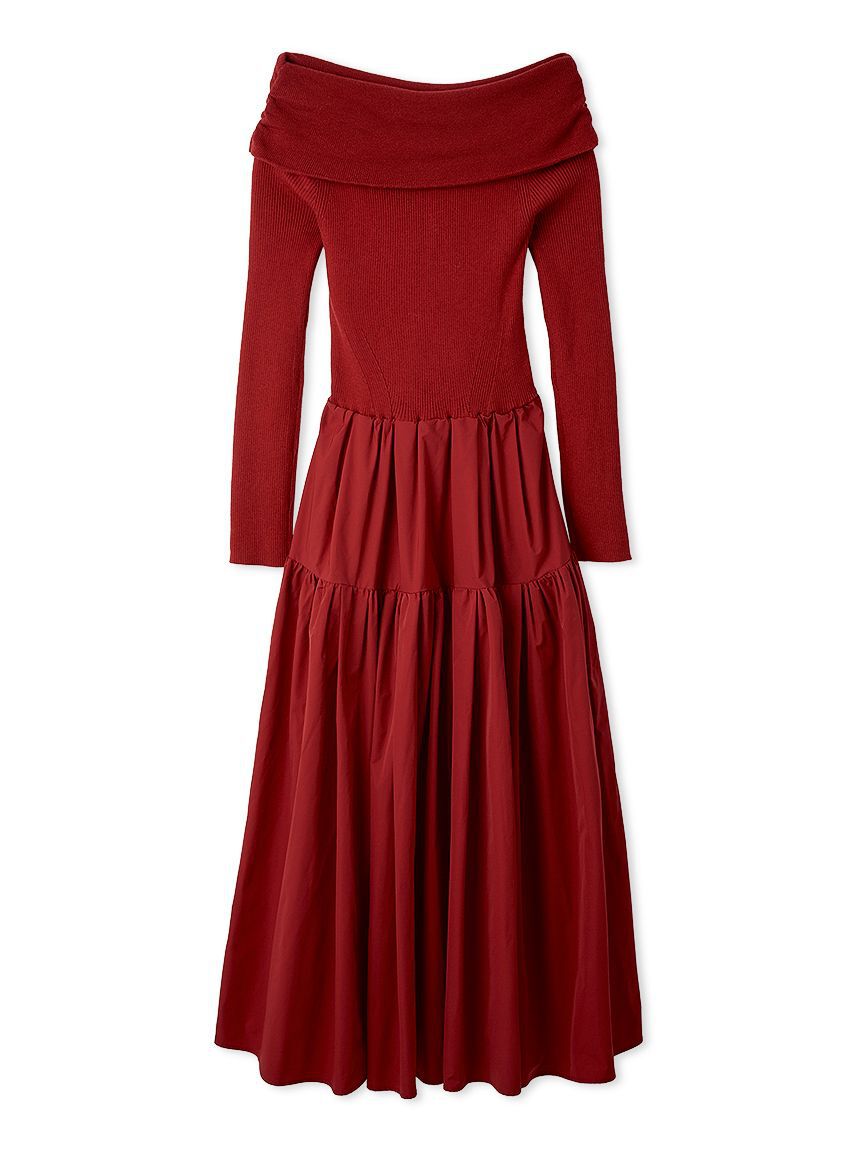 emmi atelier「オフショルニットドッキングワンピース」|ワンピース|