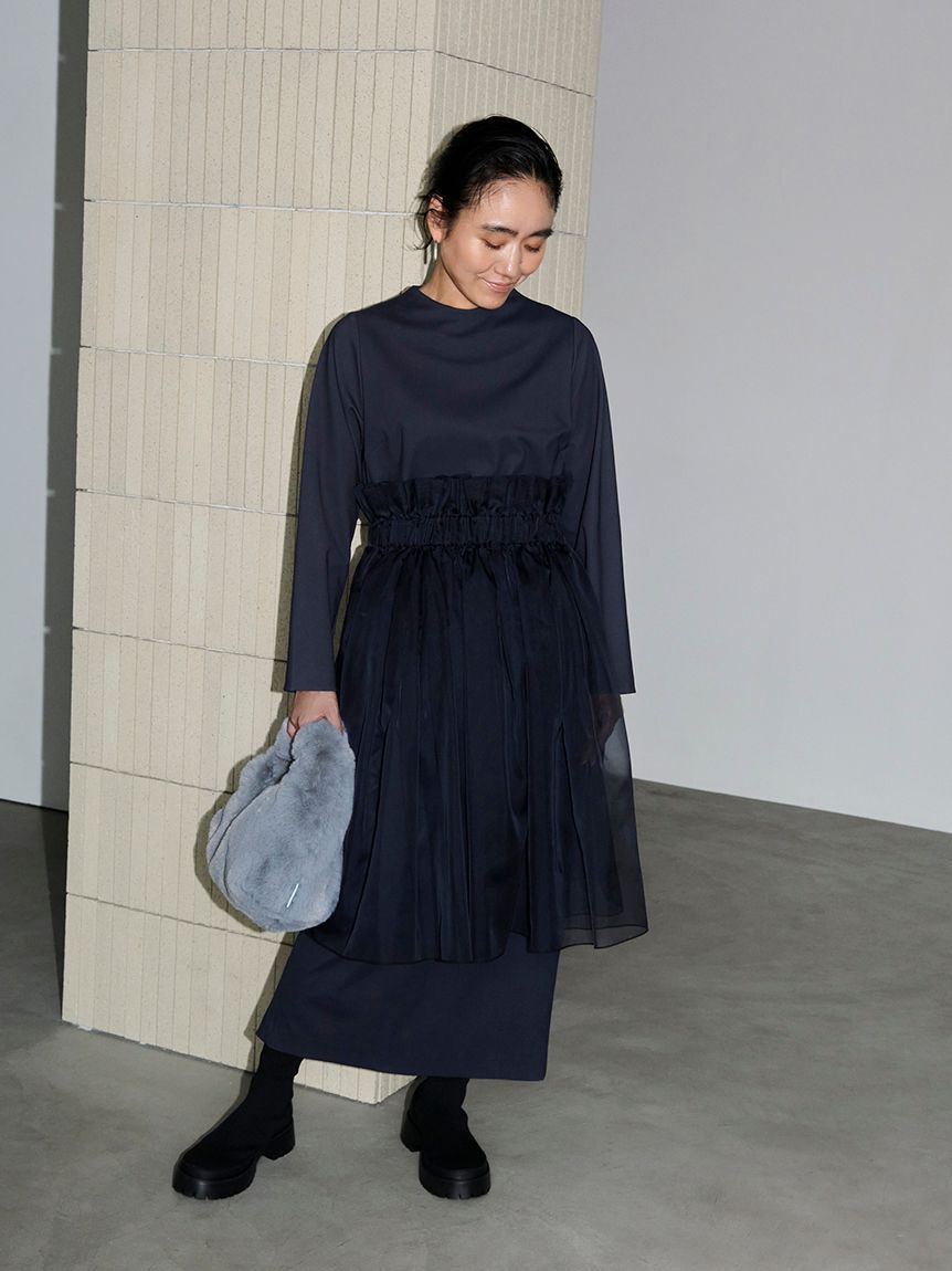 emmi atelier「【限定カラーあり】【金子綾 for emmi】ハイネックワンピースセット」|ワンピース|NVY