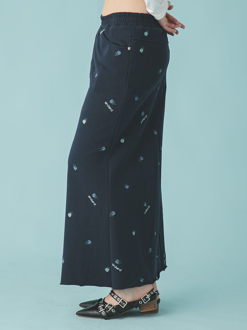 FURFUR「フラワー刺繍スウェットスカート」|スカート|