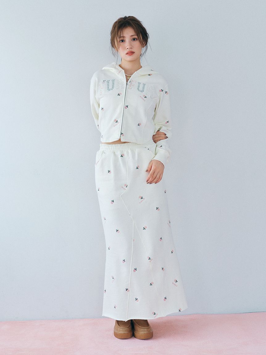 FURFUR「フラワー刺繍スウェットスカート」|スカート|