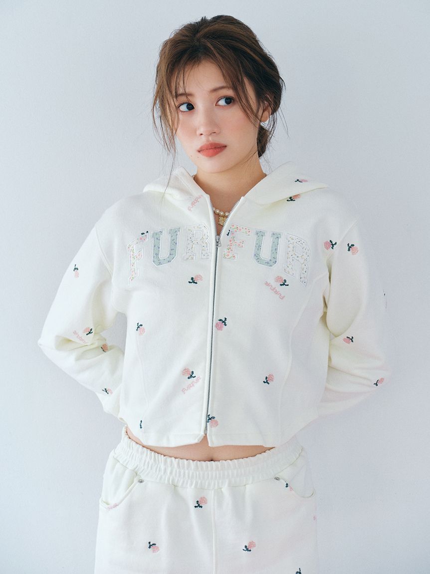 FURFUR「フラワー刺繍スウェットスカート」|スカート|