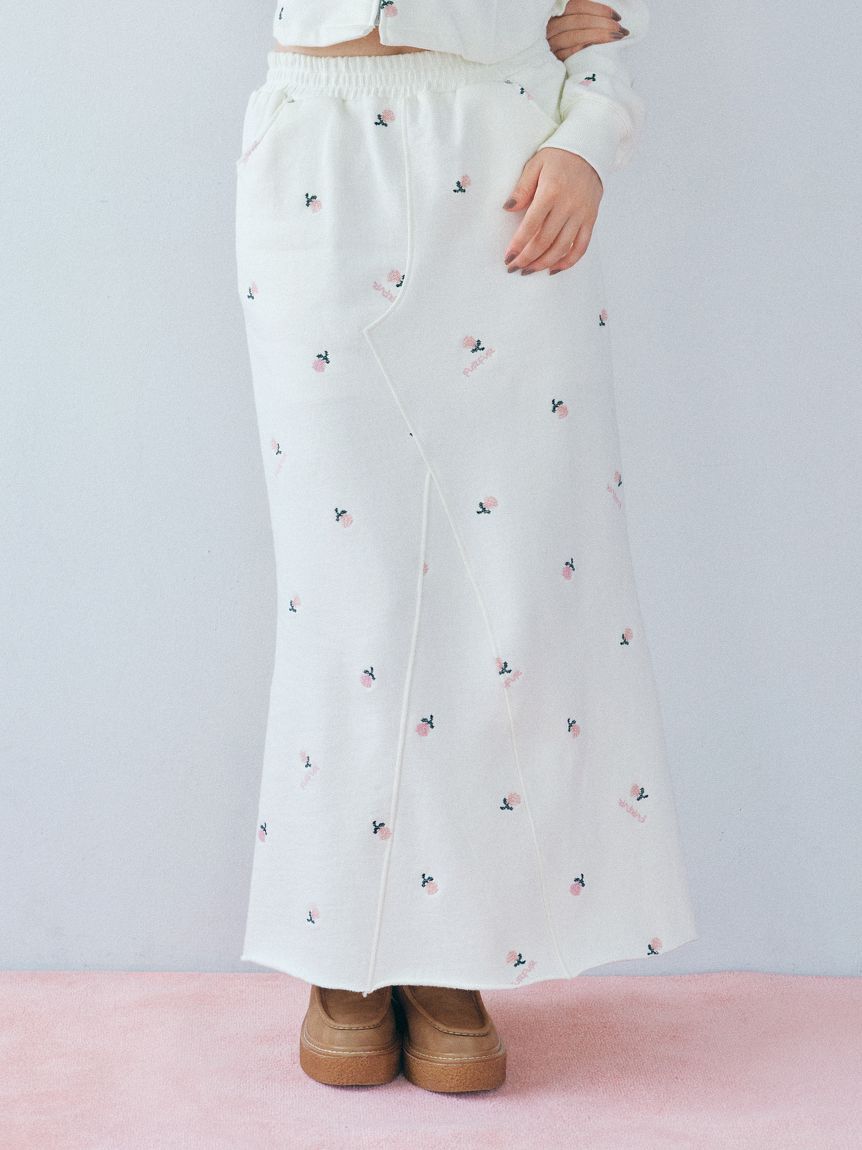 FURFUR「フラワー刺繍スウェットスカート」|スカート|