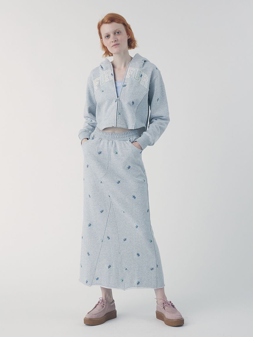 FURFUR「フラワー刺繍スウェットスカート」|スカート|