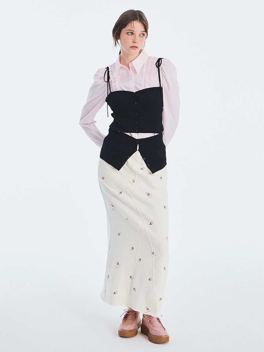 FURFUR「フラワー刺繍スウェットスカート」|スカート|