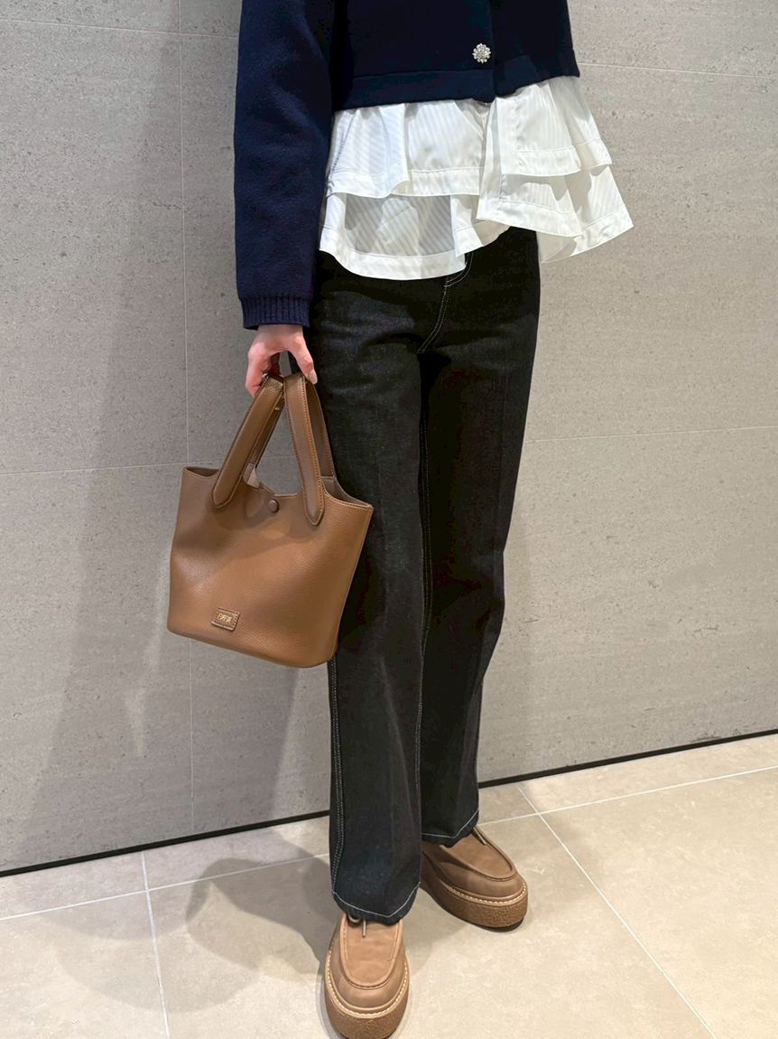 FURFUR「リボンステッチセミフレアデニムパンツ」|デニム|