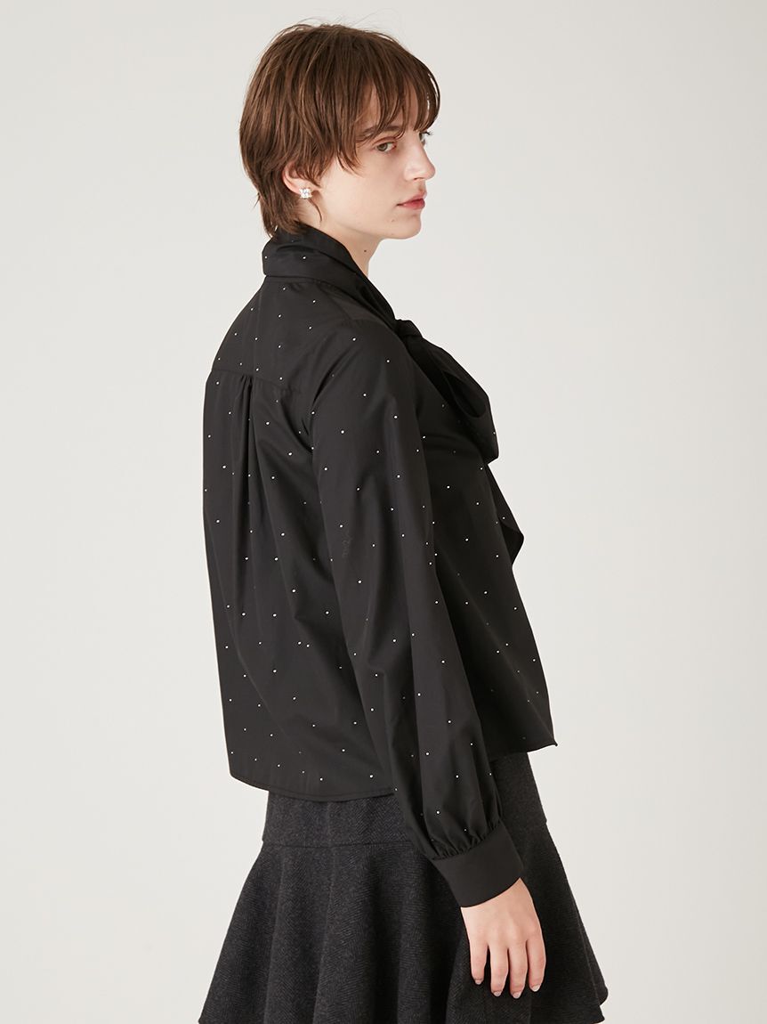 FURFUR「ビジュー付きボウタイブラウス」|シャツ・ブラウス|