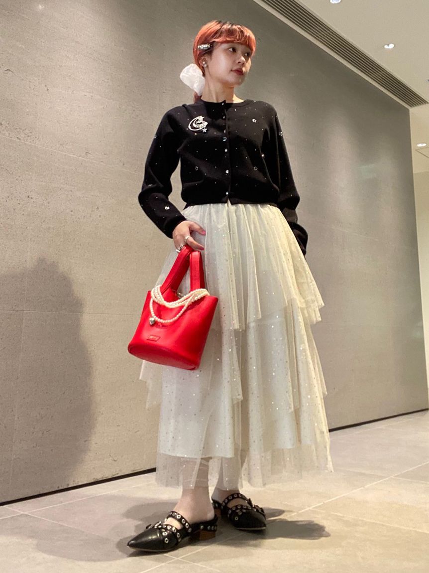 FURFUR「Twilightラインストーンクルーネックカーディガン」|カーディガン|