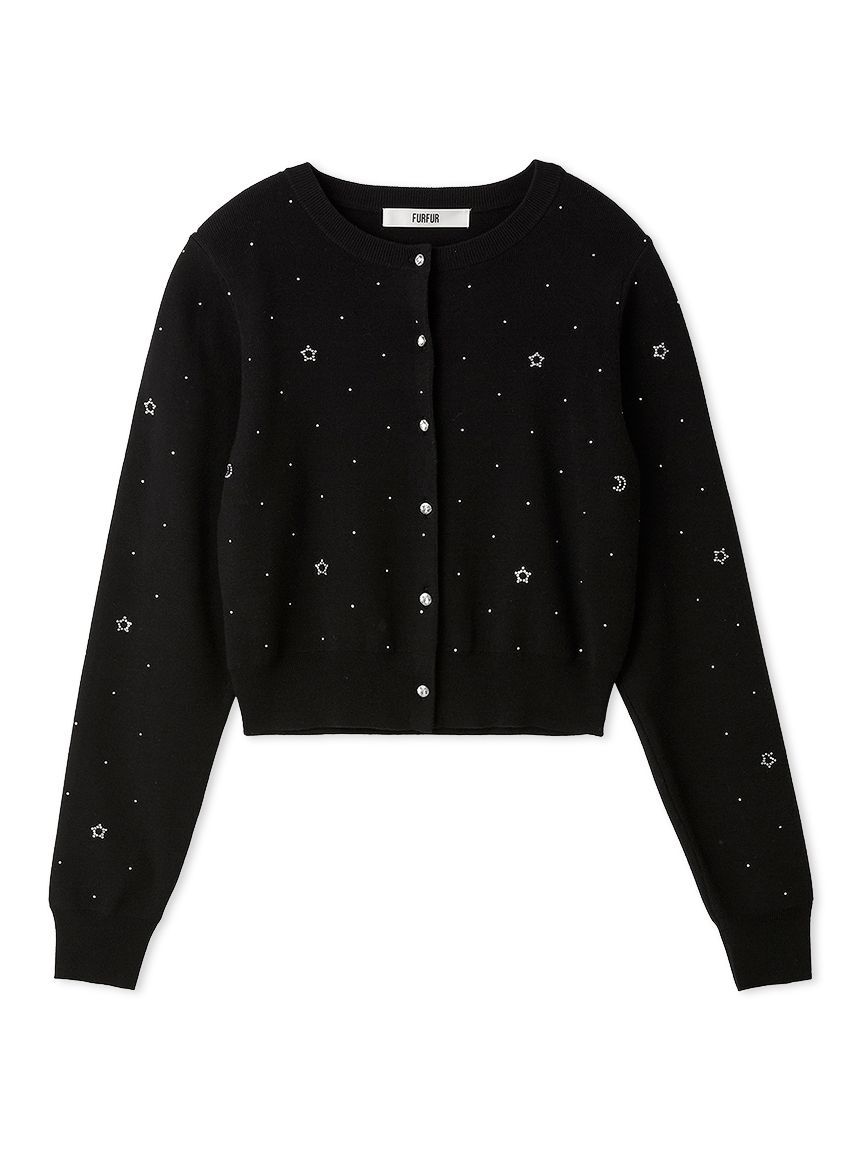 FURFUR「Twilightラインストーンクルーネックカーディガン」|カーディガン|