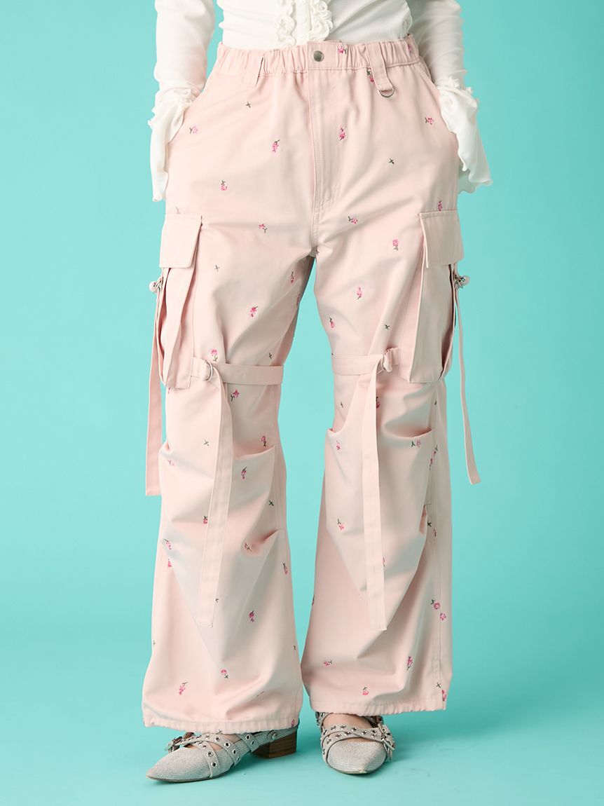FURFUR「【WEB・一部店舗限定カラー】フラワー刺繍カーゴパンツ」|チノ|PNK