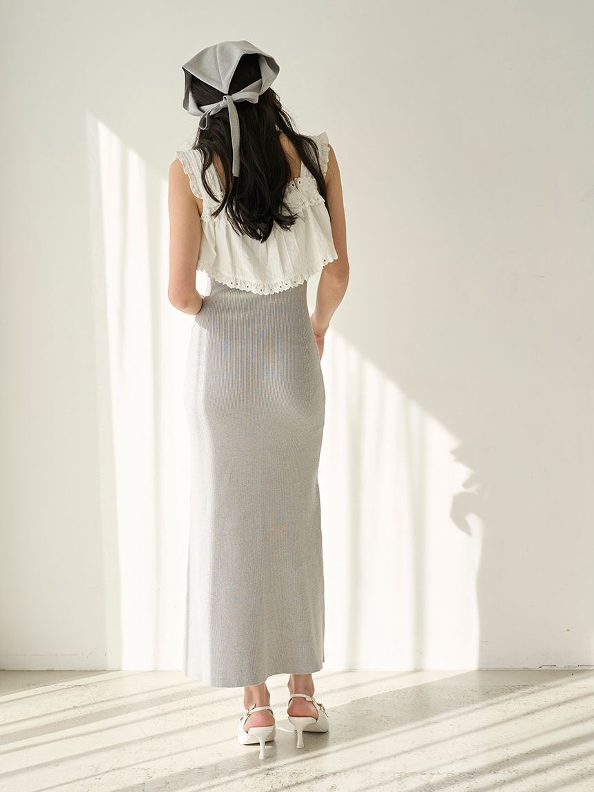 SNIDEL「レースドッキングニットワンピース」|ワンピース|