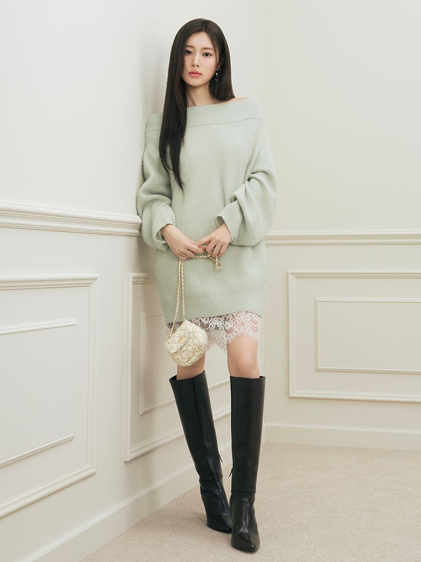 SNIDEL「ニットセットキャミミニワンピース」|ワンピース|