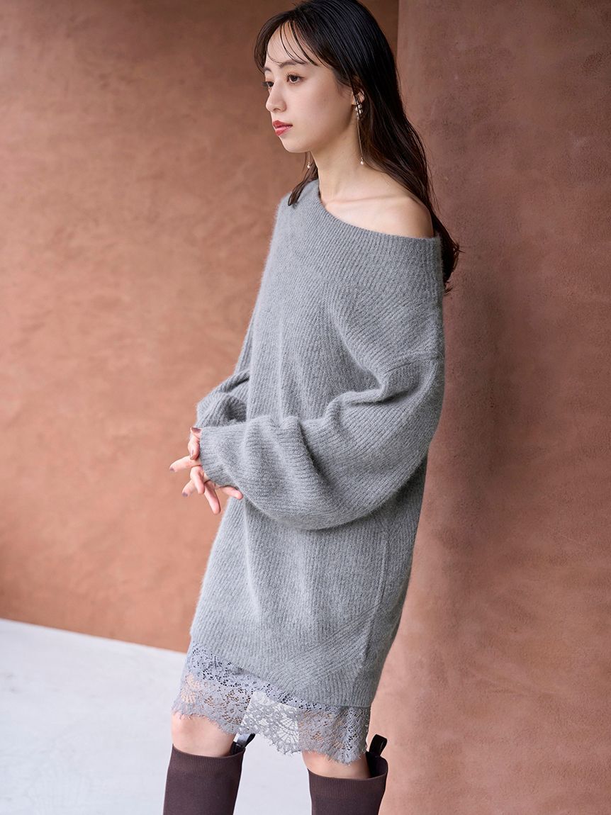 SNIDEL「ニットセットキャミミニワンピース」|ワンピース|