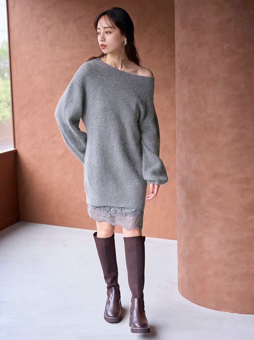 SNIDEL「ニットセットキャミミニワンピース」|ワンピース|