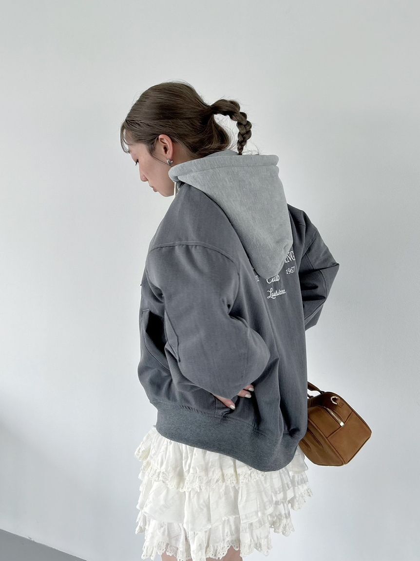 SNIDEL「【NUTMEG】コラボフード付きMA-1」|ブルゾン・スタジャン|