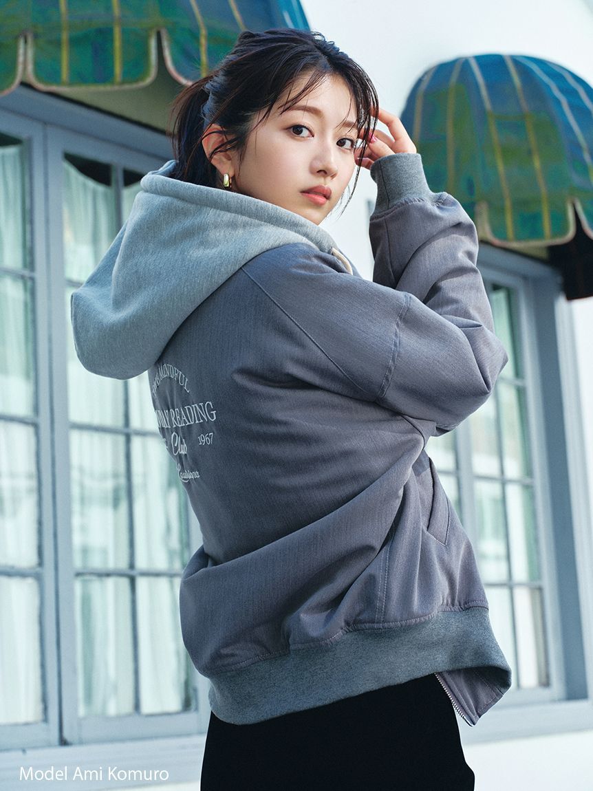 SNIDEL「【NUTMEG】コラボフード付きMA-1」|ブルゾン・スタジャン|