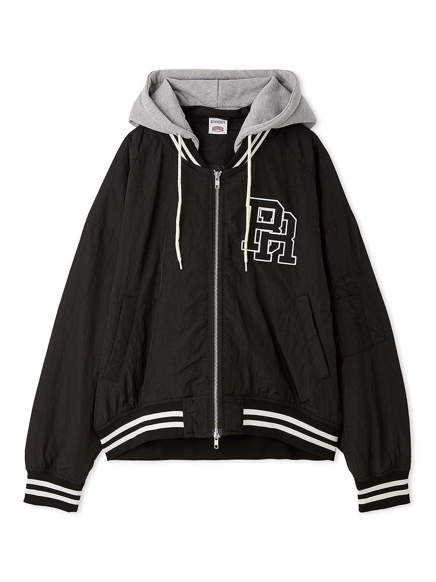 SNIDEL「【NUTMEG】コラボフード付きMA-1」|ブルゾン・スタジャン|BLK