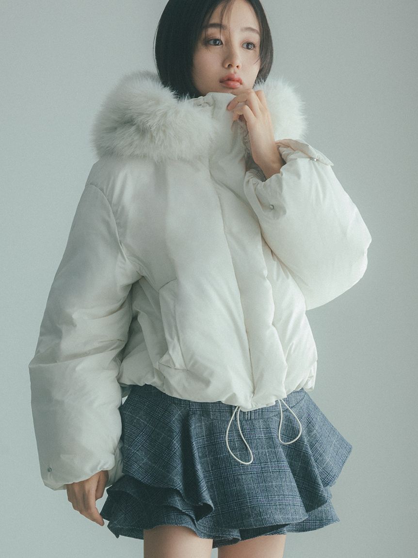 SNIDEL「【WEB限定カラーあり】西川フードファーショートダウン」|ダウン|