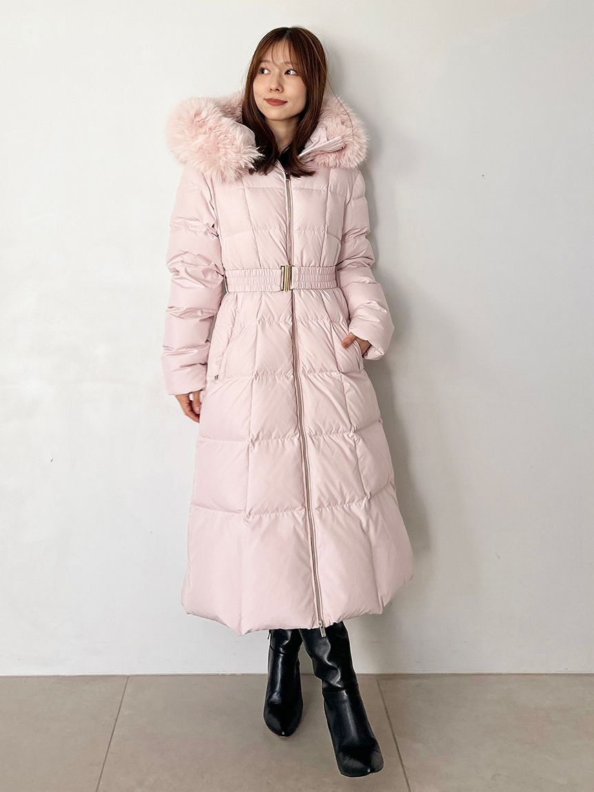 SNIDEL「【00サイズあり】スタイルアップフレンチダウンロングコート」|ダウン|PNK