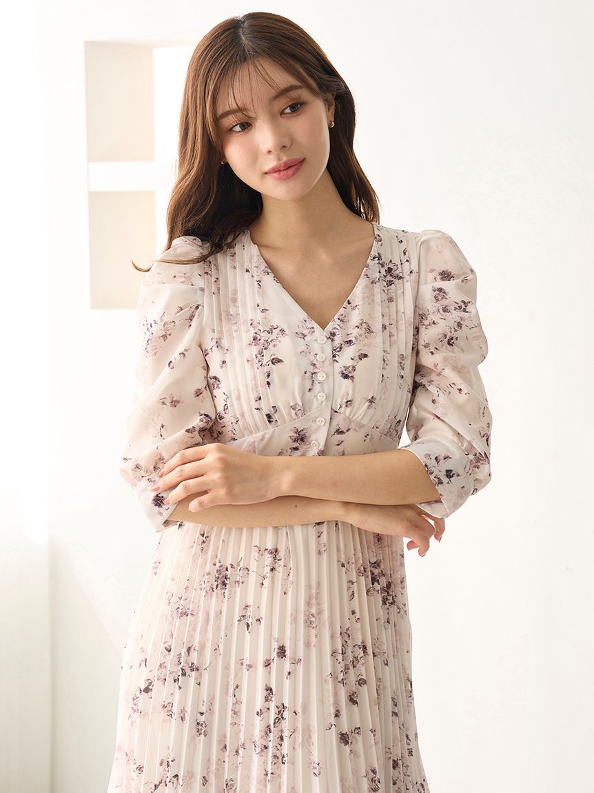 SNIDEL「Sustainableプリーツプリントワンピース」|ワンピース|