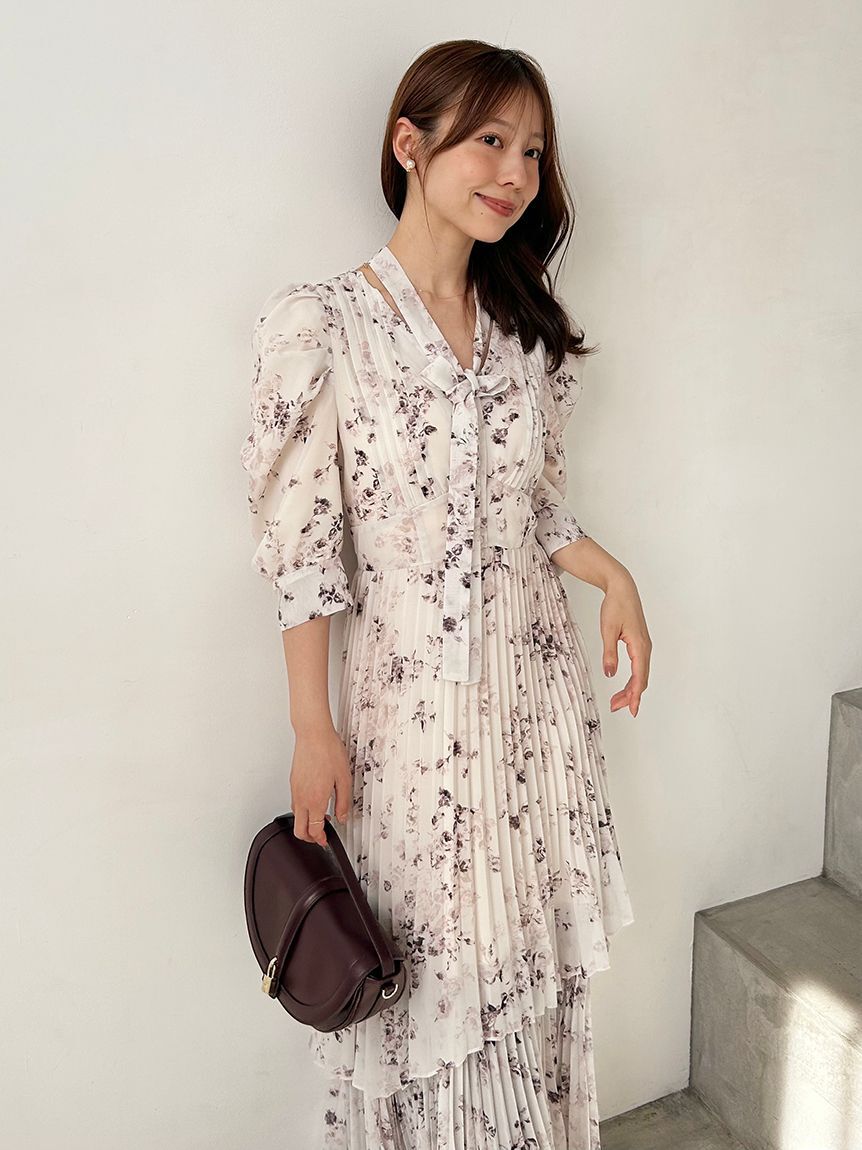 SNIDEL「Sustainableプリーツプリントワンピース」|ワンピース|