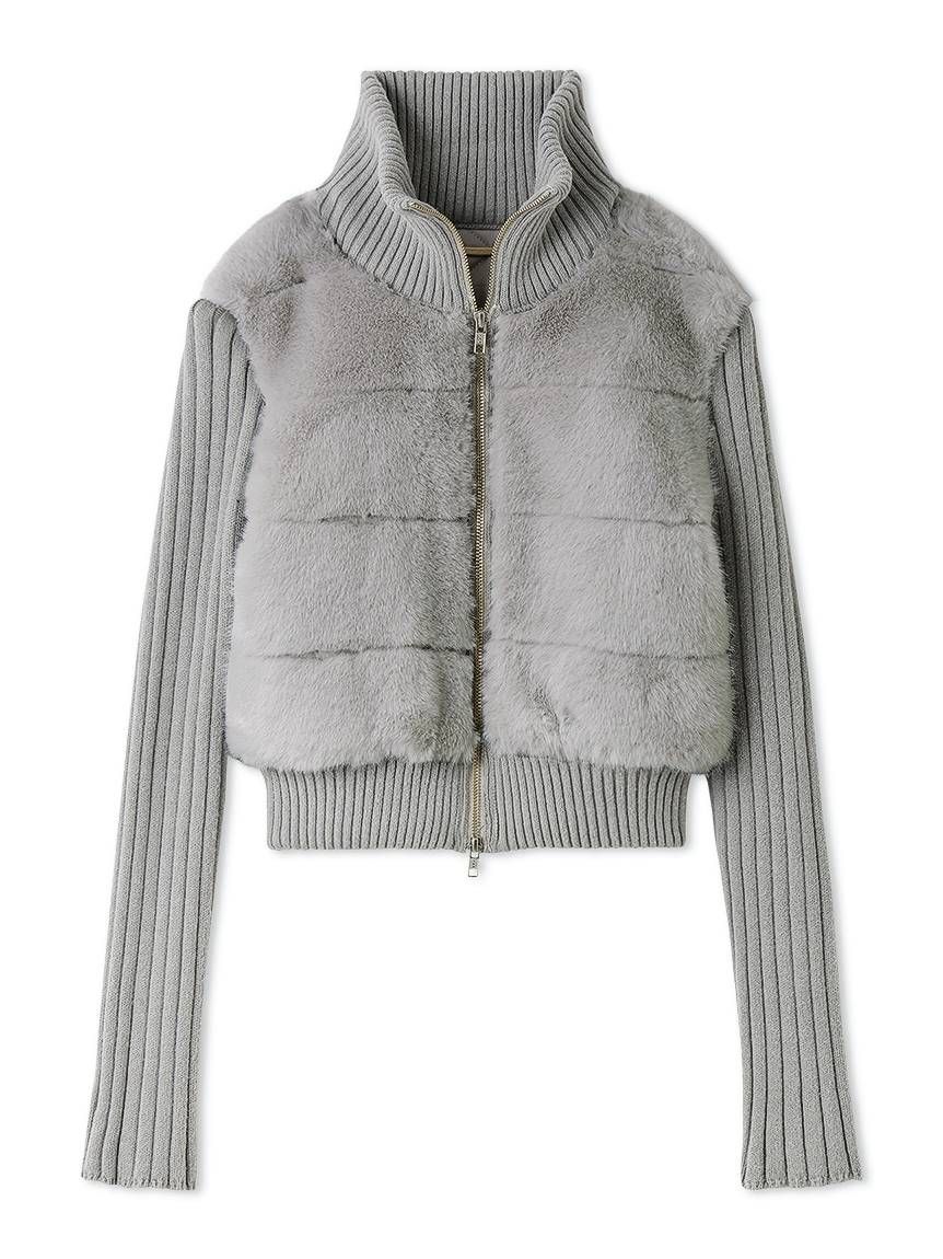 SNIDEL「ファーニットブルゾン【カンヘウォン着用】」|ブルゾン・スタジャン|GRY