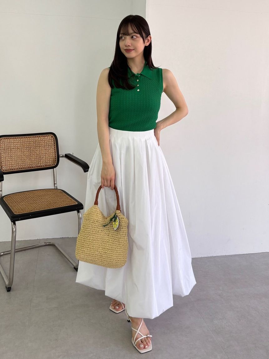 FRAY I.D「ノースリーブケーブルニットポロ／ウォッシャブル」|ポロシャツ|