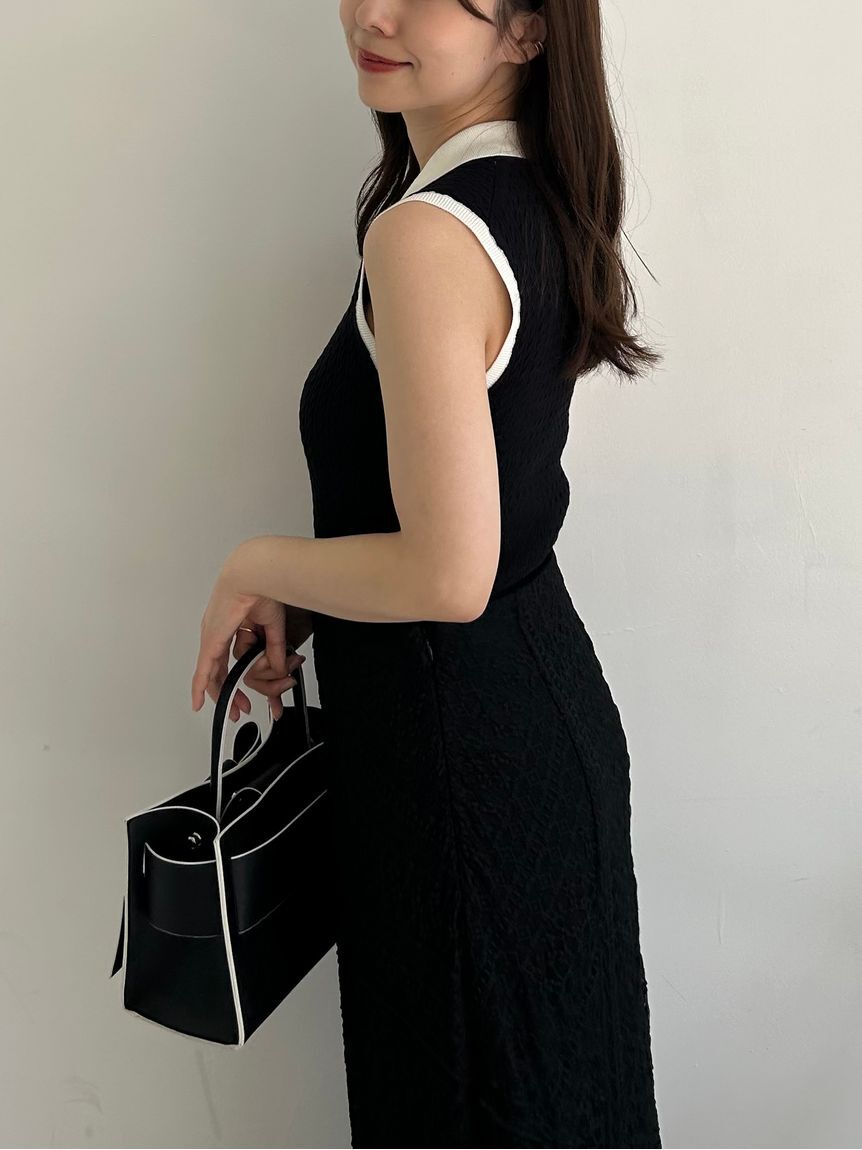 FRAY I.D「ノースリーブケーブルニットポロ／ウォッシャブル」|ポロシャツ|