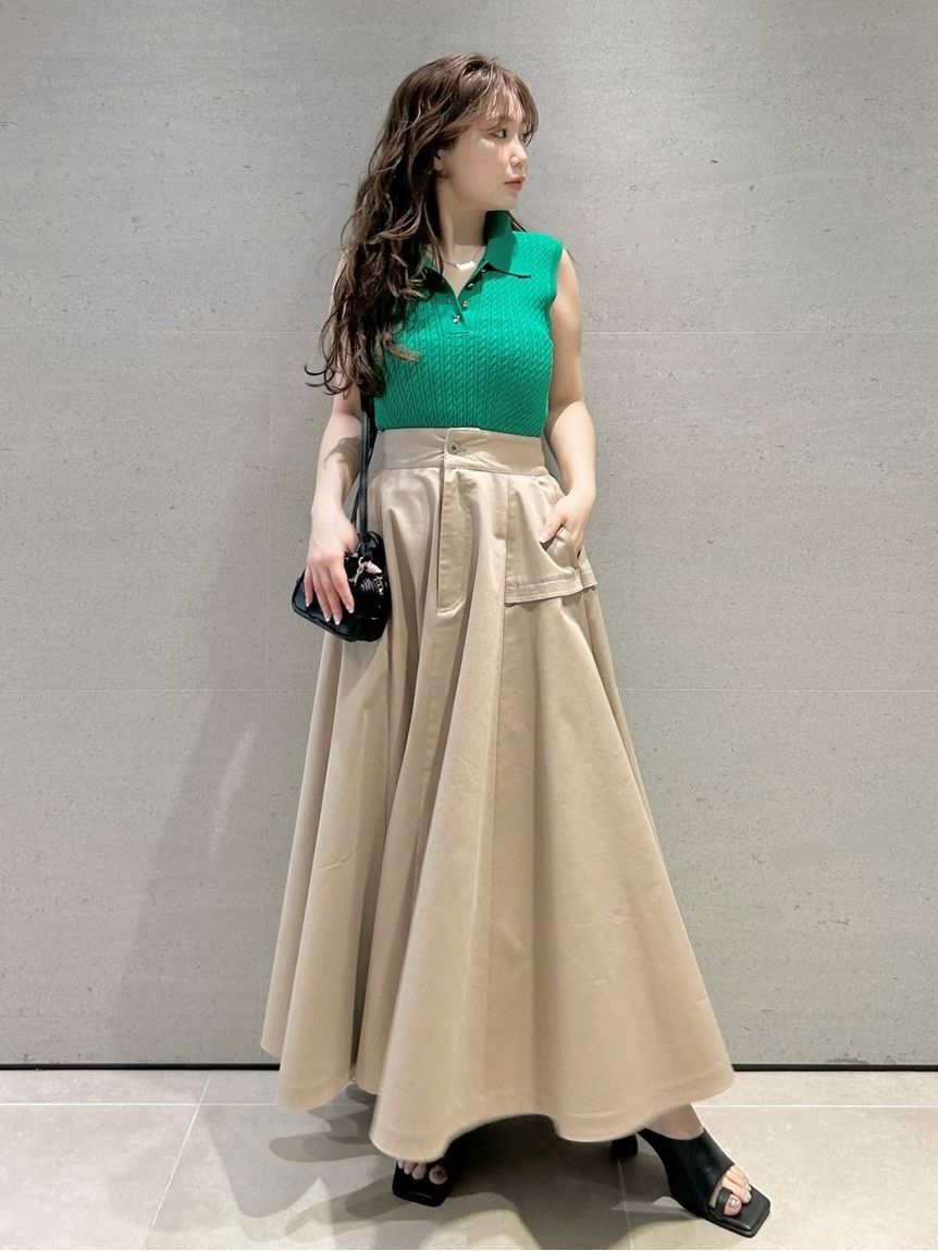 FRAY I.D「ノースリーブケーブルニットポロ／ウォッシャブル」|ポロシャツ|