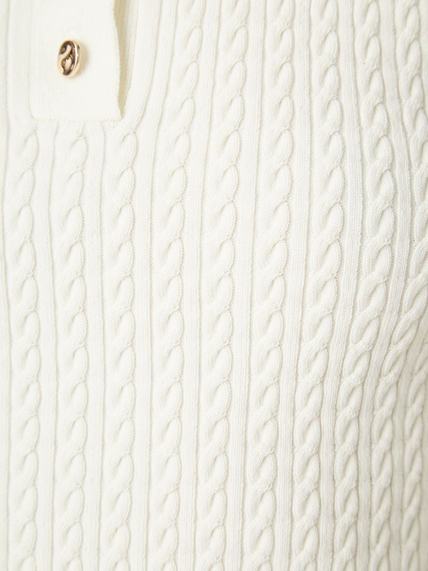 FRAY I.D「ノースリーブケーブルニットポロ／ウォッシャブル」|ポロシャツ|