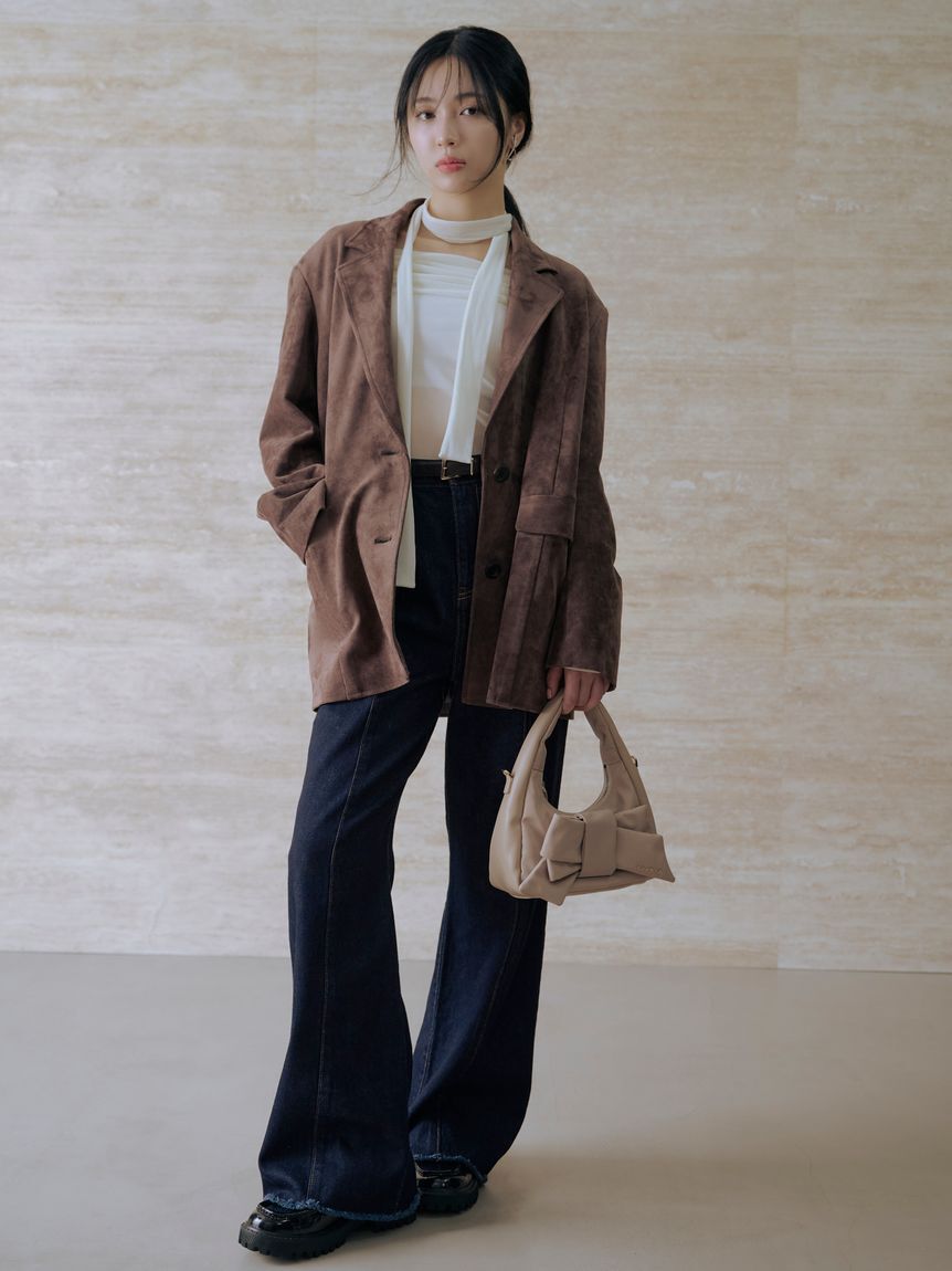 FRAY I.D「オフショルフロッキーチュールトップス」|Tシャツ・カットソー|