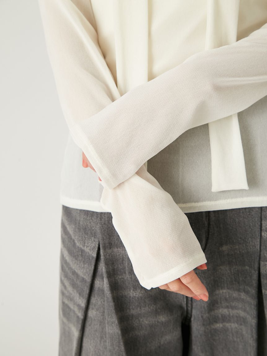 FRAY I.D「オフショルフロッキーチュールトップス」|Tシャツ・カットソー|