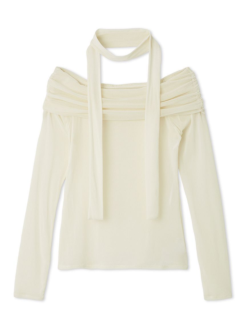 FRAY I.D「オフショルフロッキーチュールトップス」|Tシャツ・カットソー|