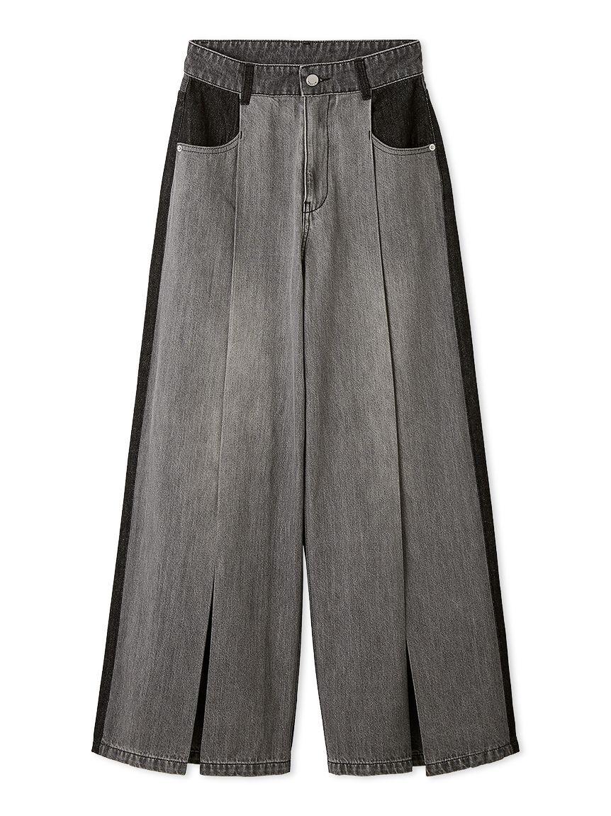 FRAY I.D「ボックスタックワイドデニムパンツ」|デニム|