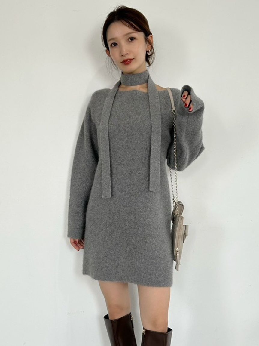 FRAY I.D「フォックスウールミニニットワンピース」|ワンピース|