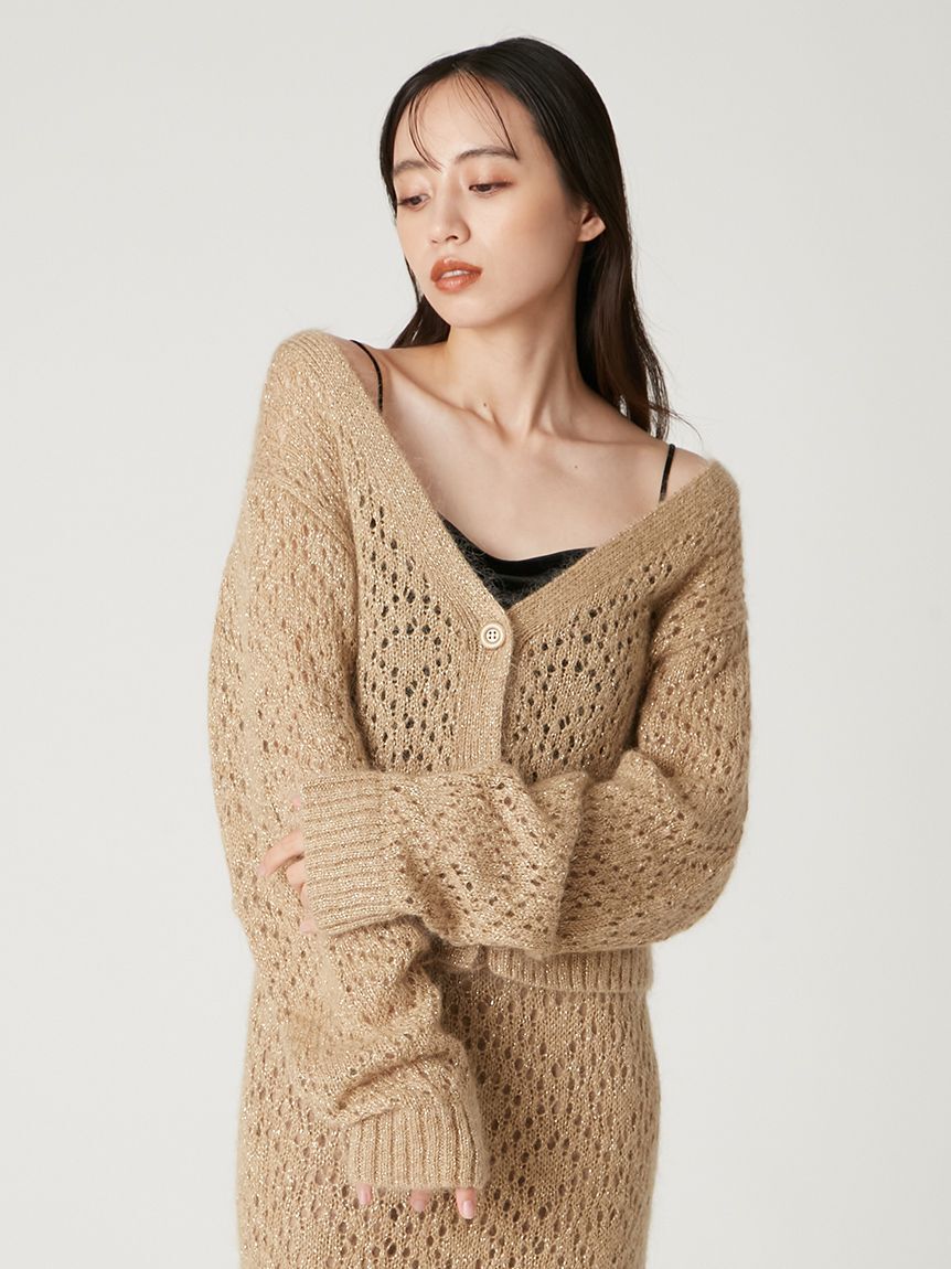 FRAY I.D「モヘアミックスラメニットカーディガン」|カーディガン|