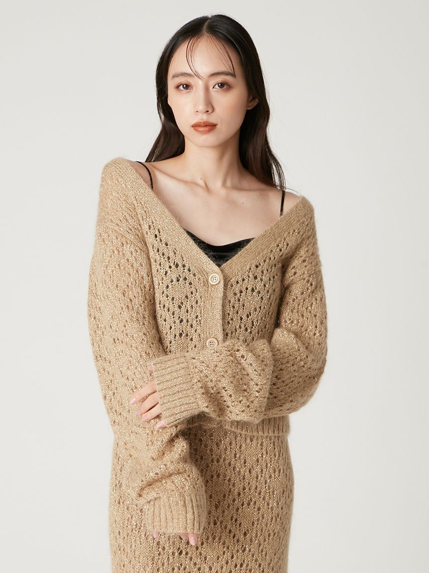 FRAY I.D「モヘアミックスラメニットカーディガン」|カーディガン|