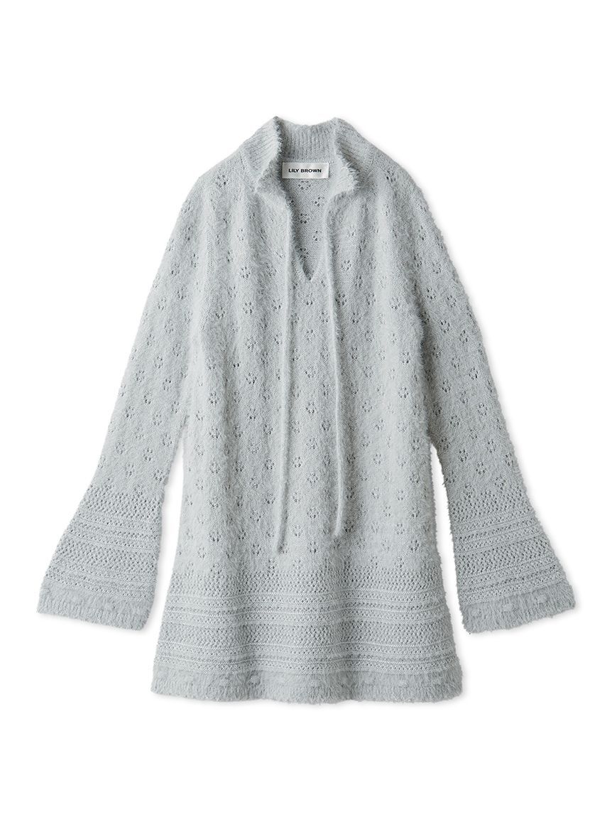 LILY BROWN「フェザークロシェットニットミニワンピース」|ワンピース|